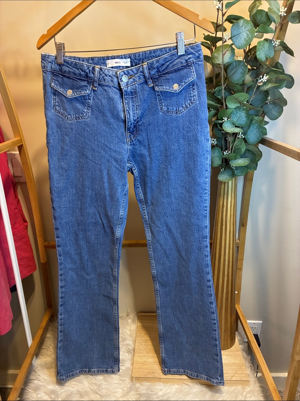 Mango Women's Medium Blue Flared Jeans